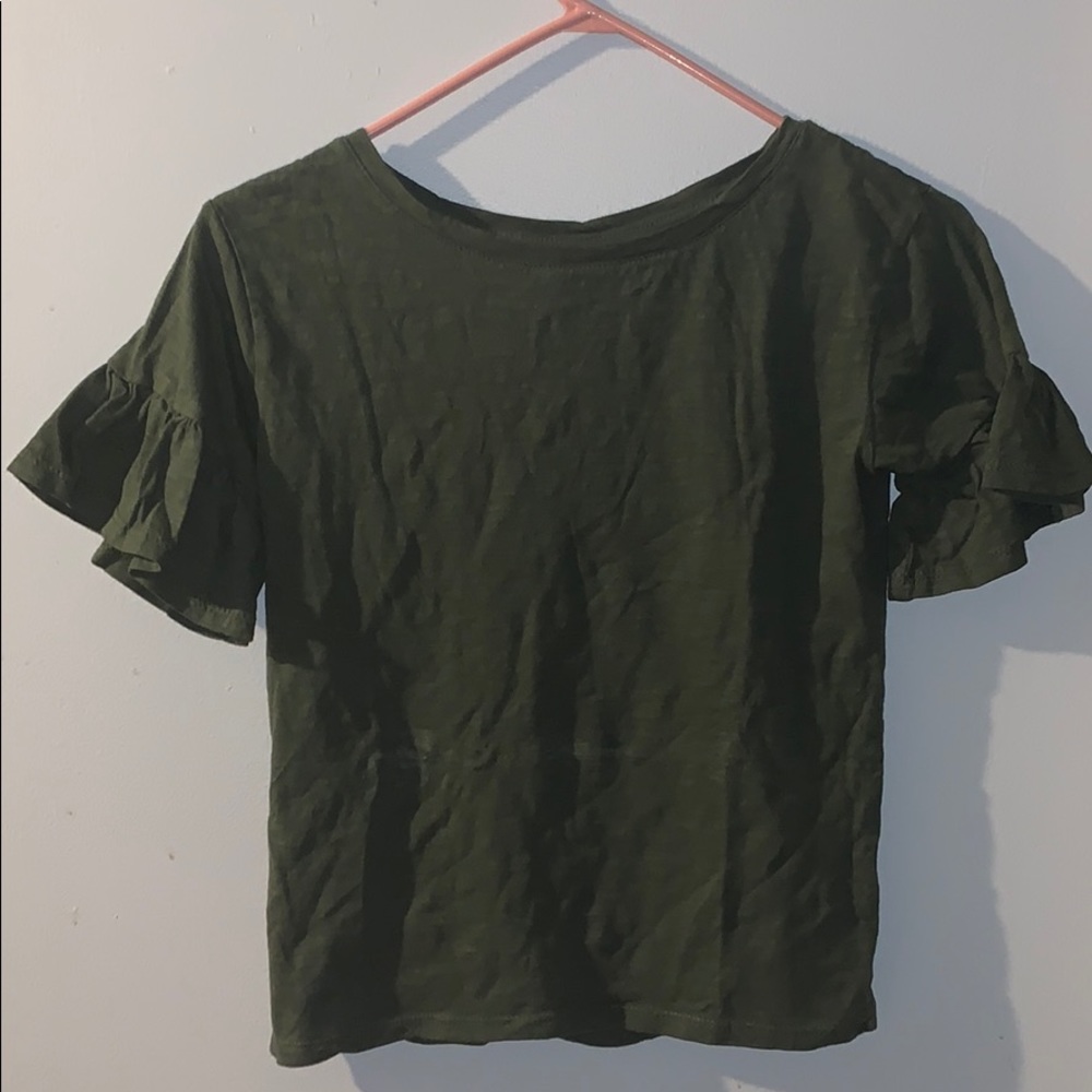 Green Ruffled T-shirt